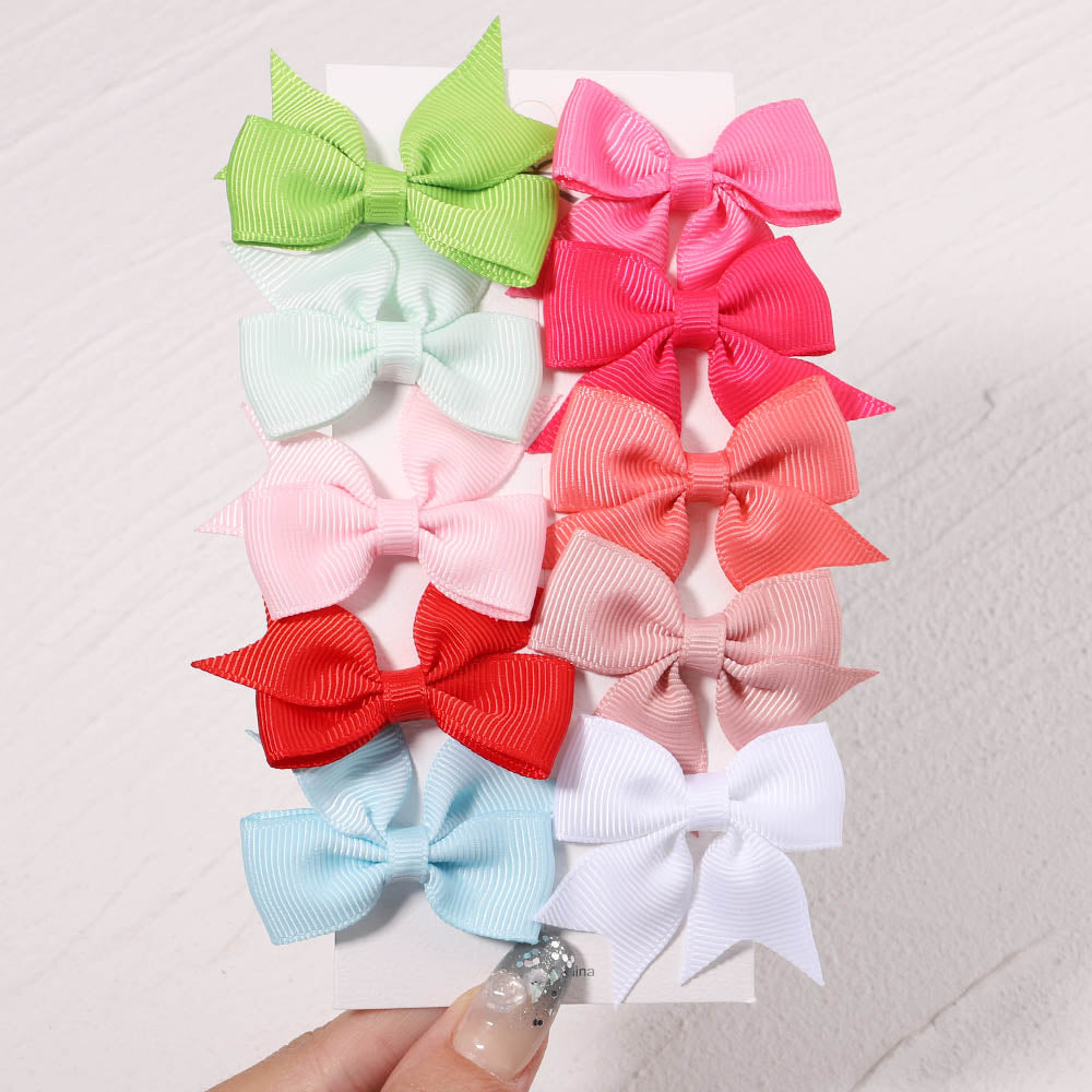 10Pcs/Set  Ribbon Bowknot Hair Clips