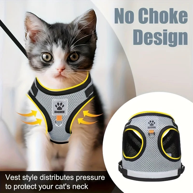Vest-Style Cat & Dog Harness with Leash Set