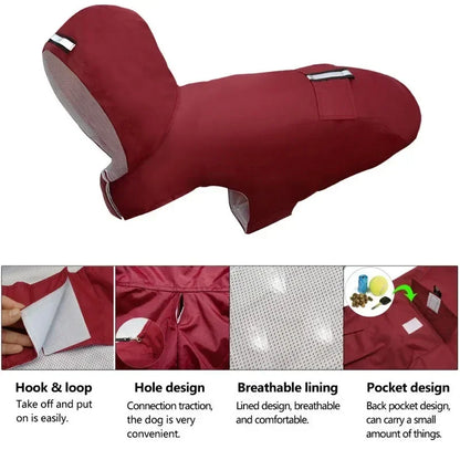 Waterproof Hooded Dog Raincoat
