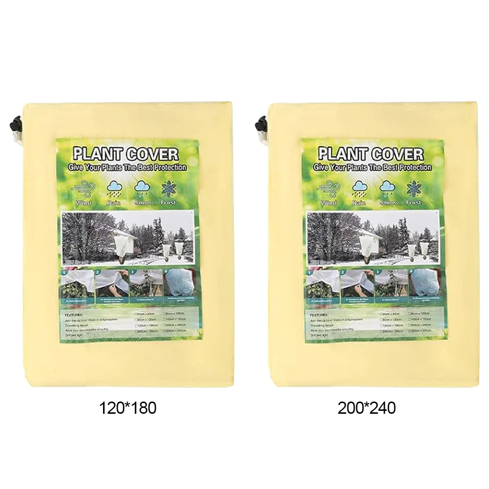 Breathable Winter Plant Protection Cover with Zipper & Drawstring