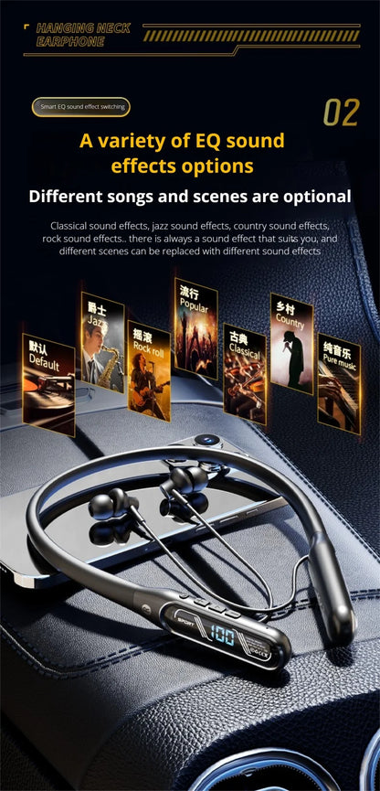 Bluetooth Sports Earphones with HD Microphone & 80-Hour Battery