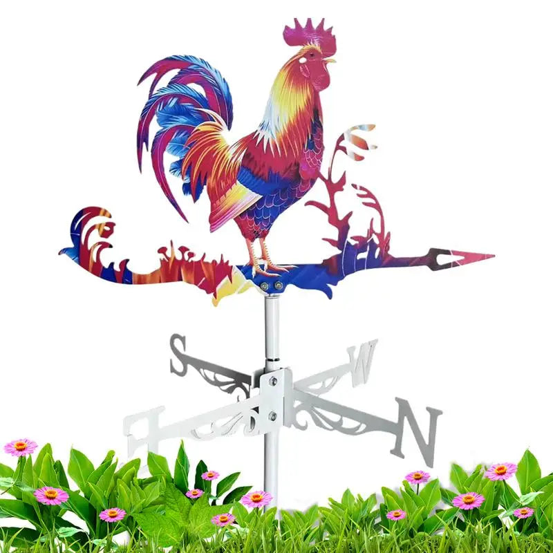 Retro Metal Rooster Weather Vane for Roof & Garden