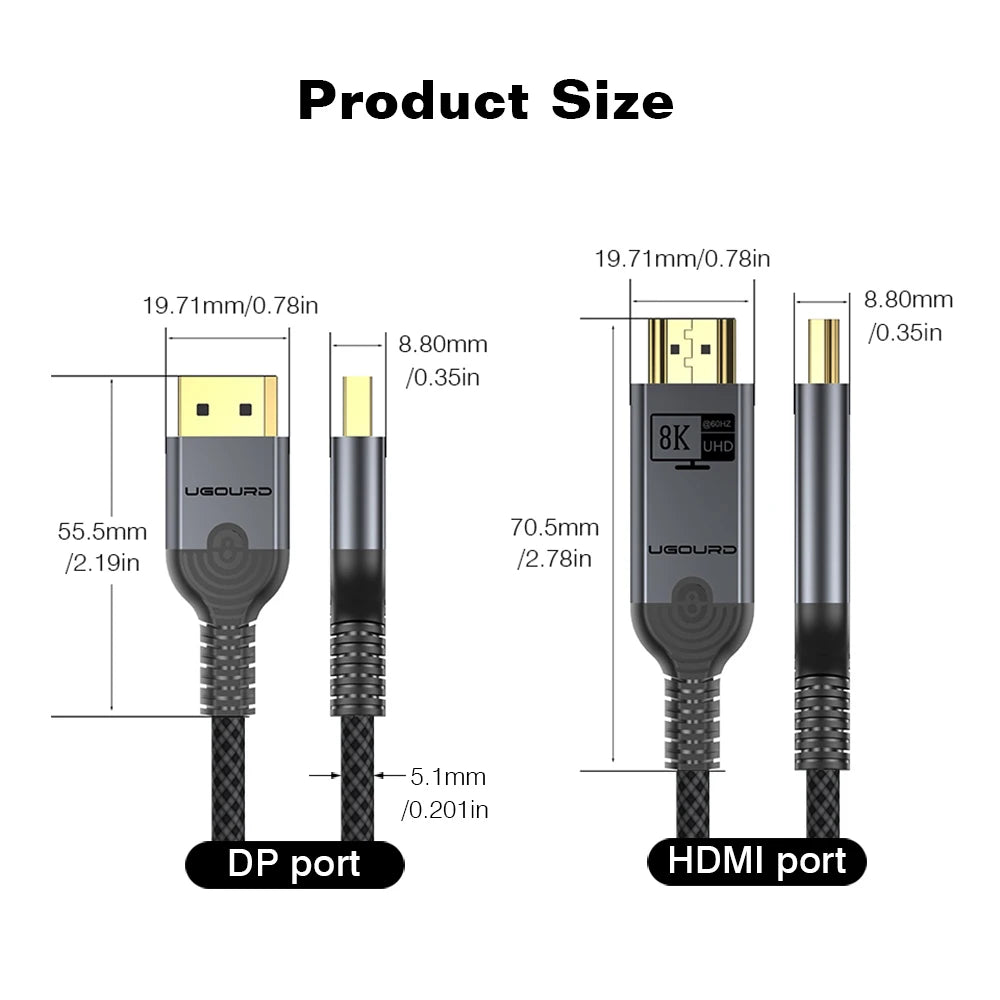 DisplayPort to HDMI 2.0 Cable