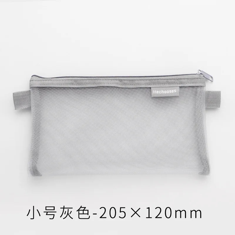 Large Capacity Transparent Mesh Pencil Case