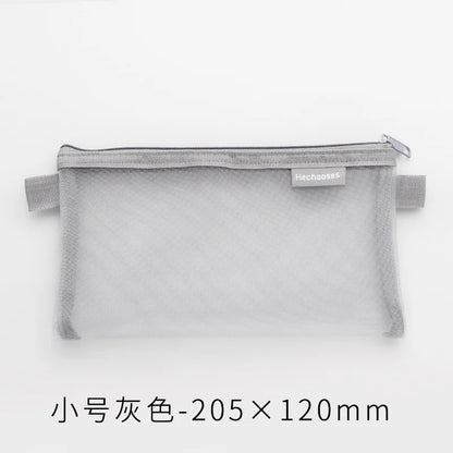 Large Capacity Transparent Mesh Pencil Case