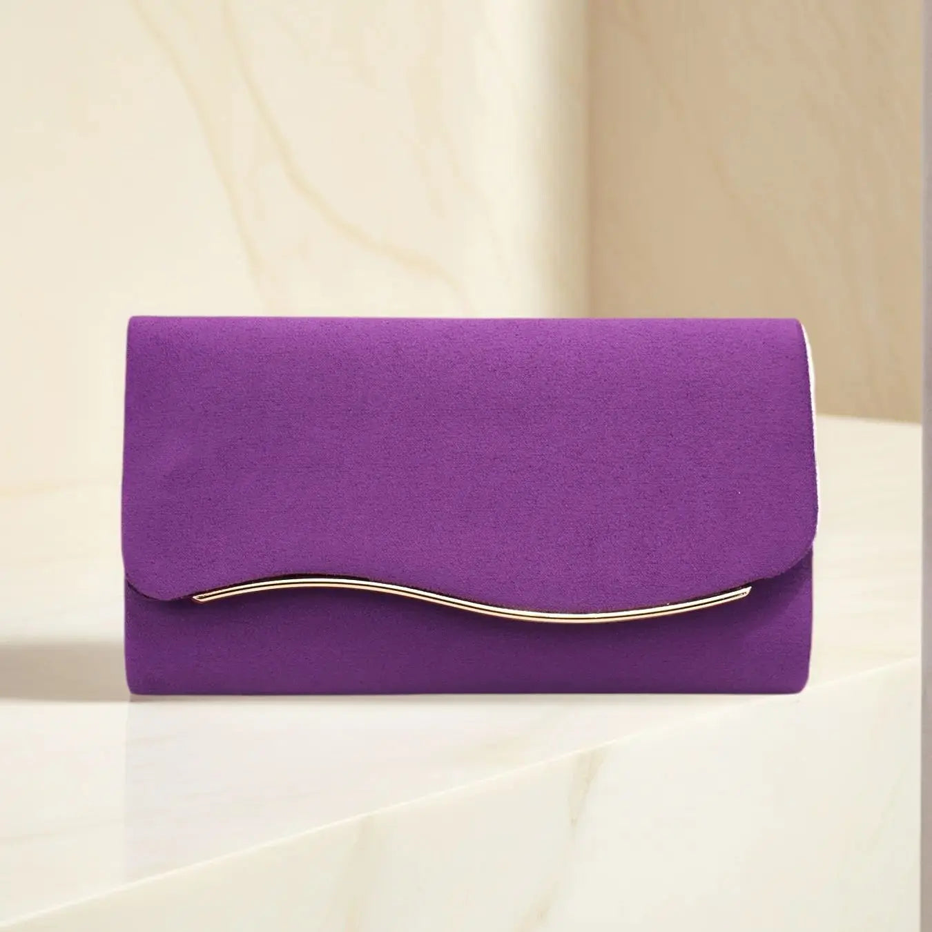 Velvet Envelope Evening Clutch Bag with Chain Strap