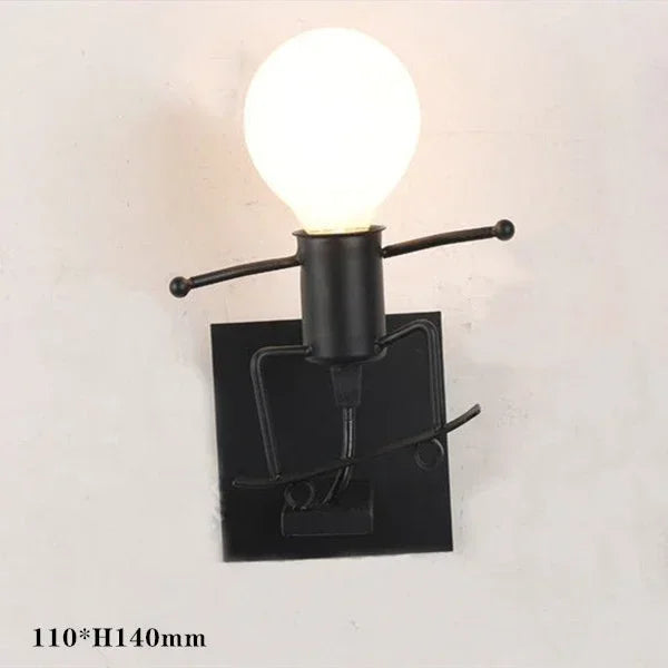 Vintage Industrial Wooden Wall Lamp – Creative E27 Wall Sconce