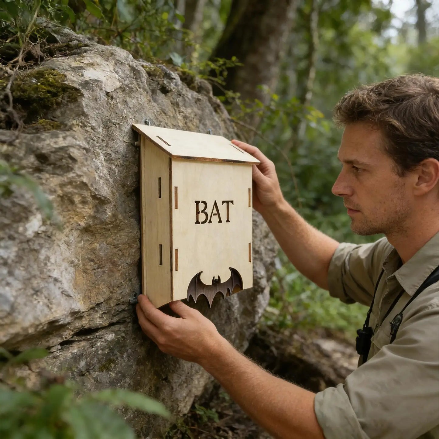 Wooden Bat House