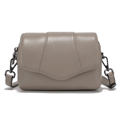 Genuine Leather Multi-Compartment Crossbody Bag