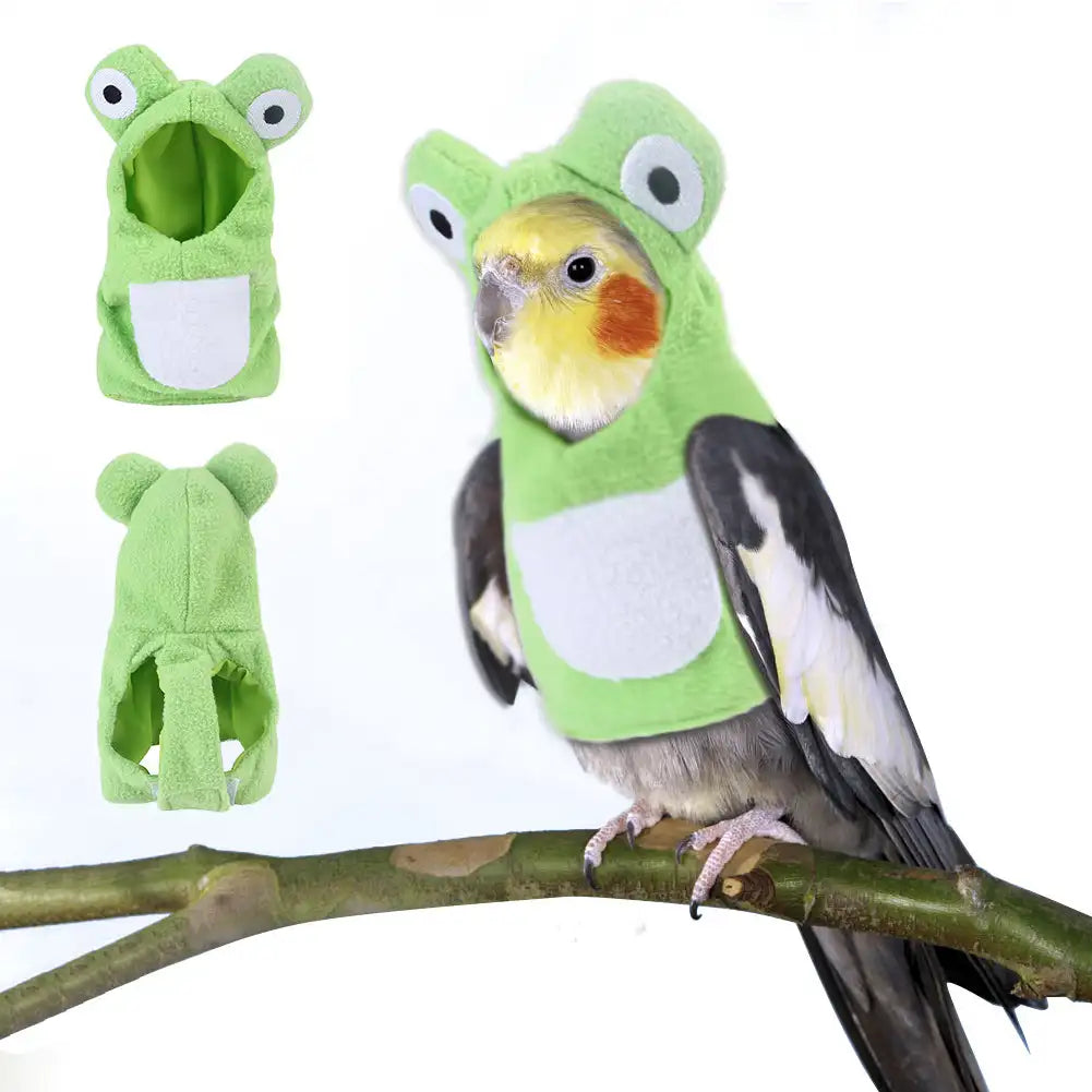 Frog Plush Bird Costume – Warm Hooded Parrot Outfit
