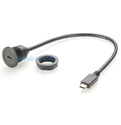 USB 3.1 Type-C Panel Mount Extension Cable – 10Gbps