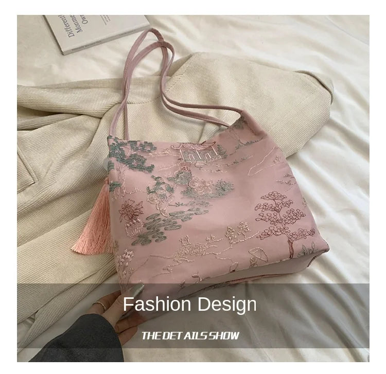 Silk Jacquard Shoulder Bag