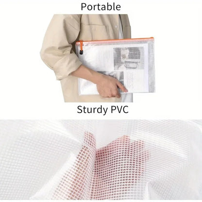 Mesh Zipper Document Pouch Set