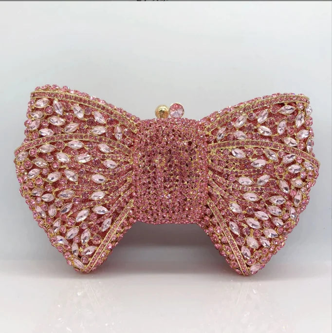 Rhinestone Bow Evening Clutch