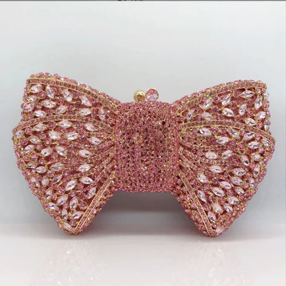 Rhinestone Bow Evening Clutch