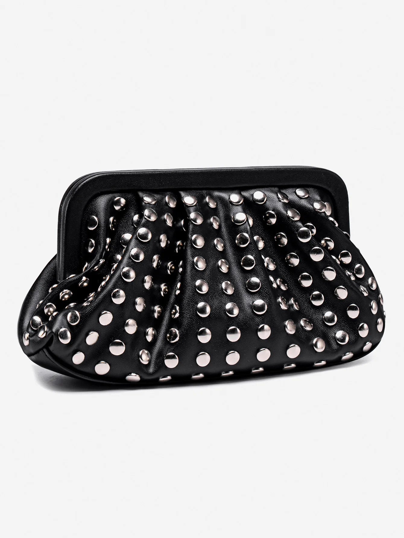 Studded Shell Evening Clutch Bag