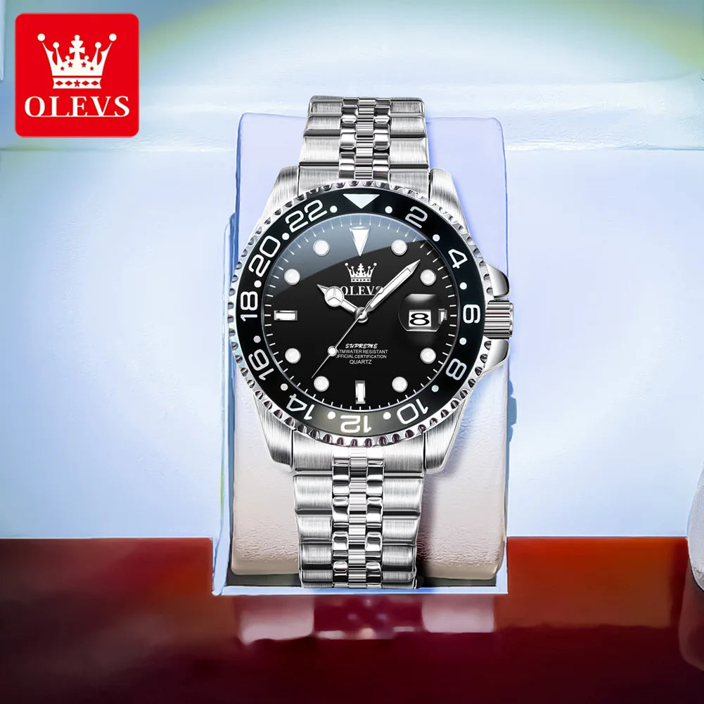 OLEVS 5657 Men's Stainless Steel Quartz Date Watch