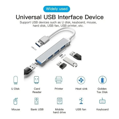 4-Port USB & USB-C Hub Adapter