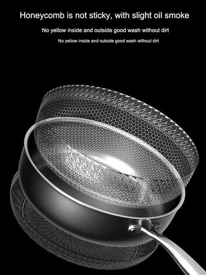 Tri-Ply Stainless Steel Honeycomb Frying Pan