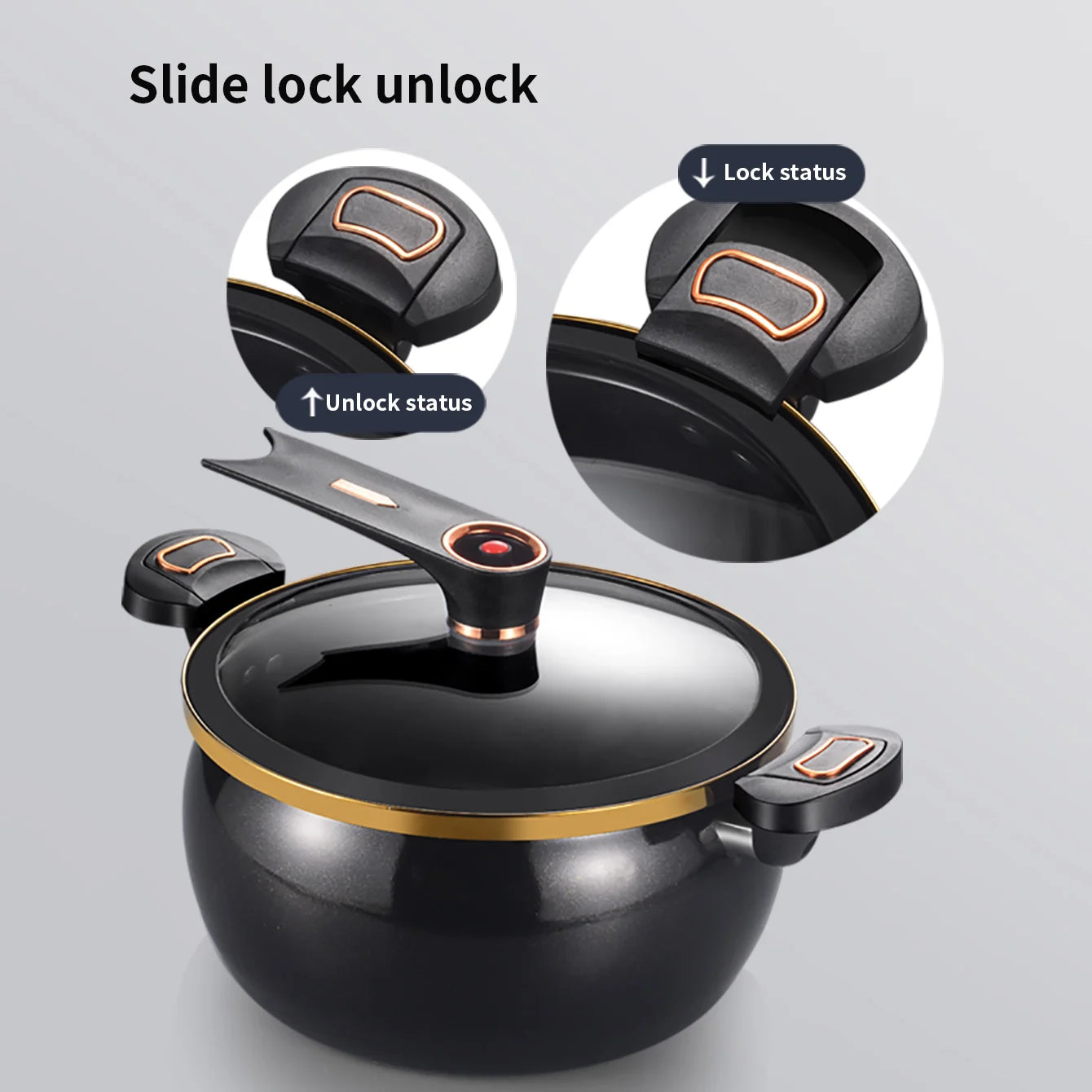 7L Non-Stick Micro Pressure Cooker with Glass Lid
