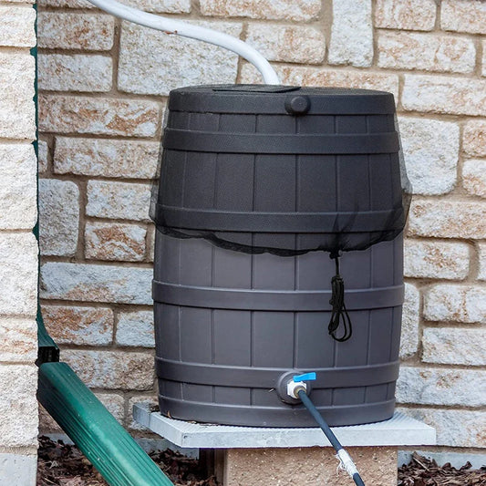 Rain Barrel Filter Mesh Cover with Drawstring