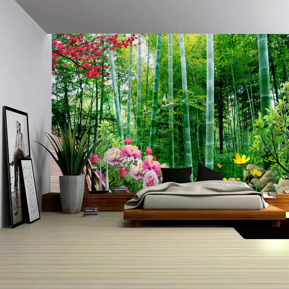 Bamboo Forest Landscape Wall Tapestry