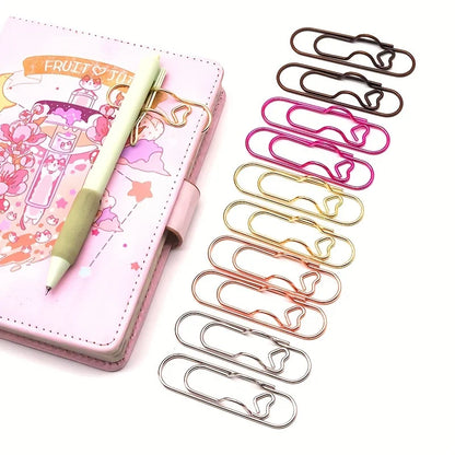 Heart-Shaped Metal Pen Holder Clips
