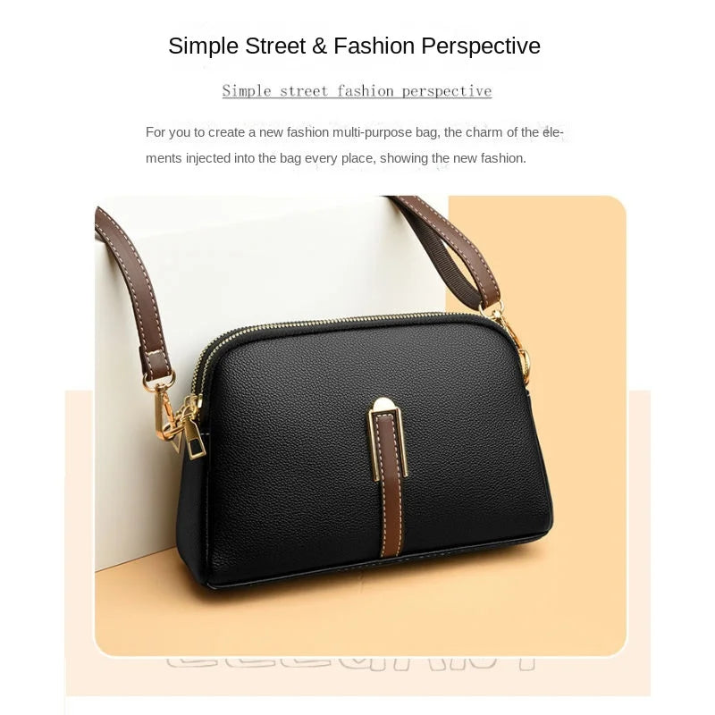 Women’s Genuine Cowhide Leather Crossbody Messenger Bag