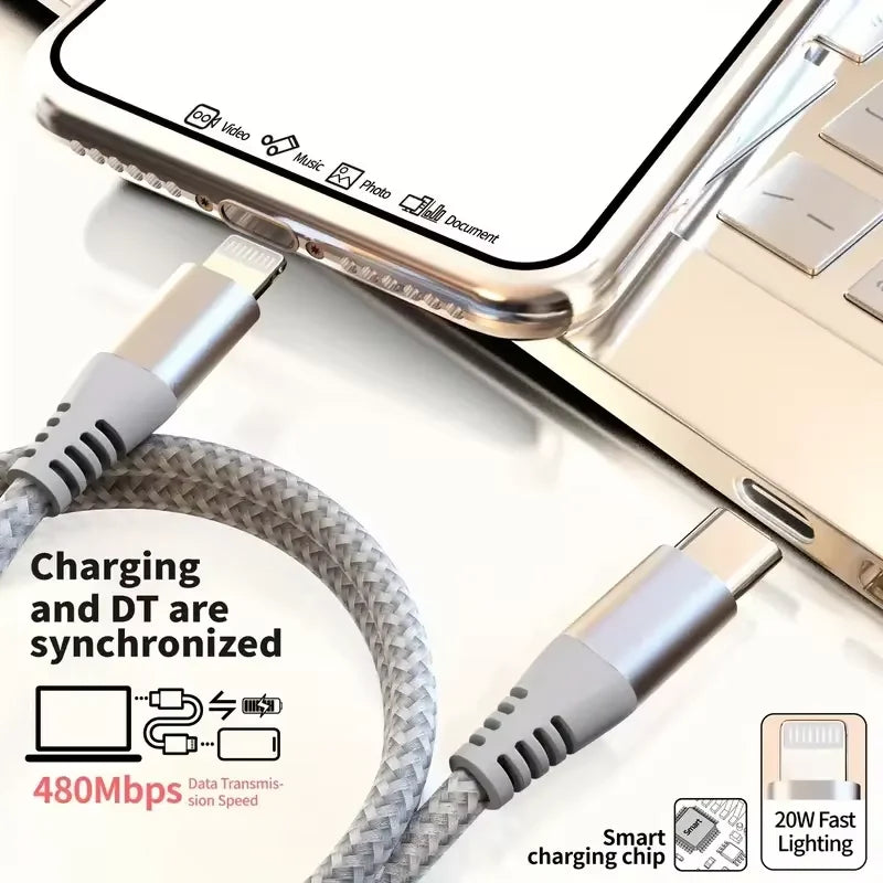 USB-C to Lightning Braided Fast Charging Cable