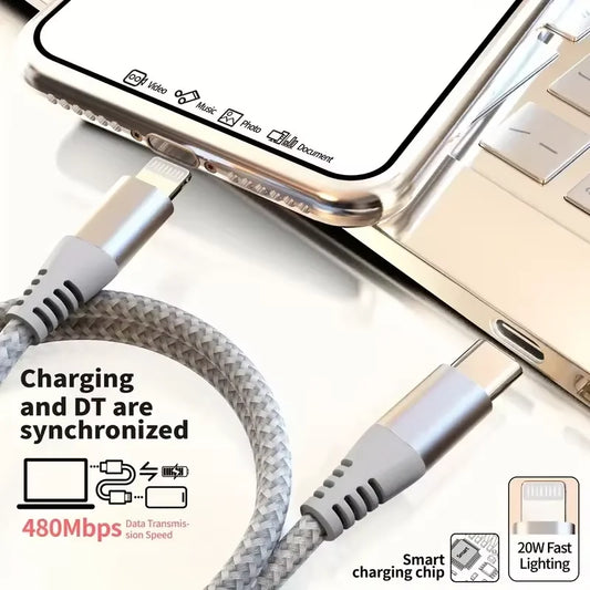 USB-C to Lightning Braided Fast Charging Cable