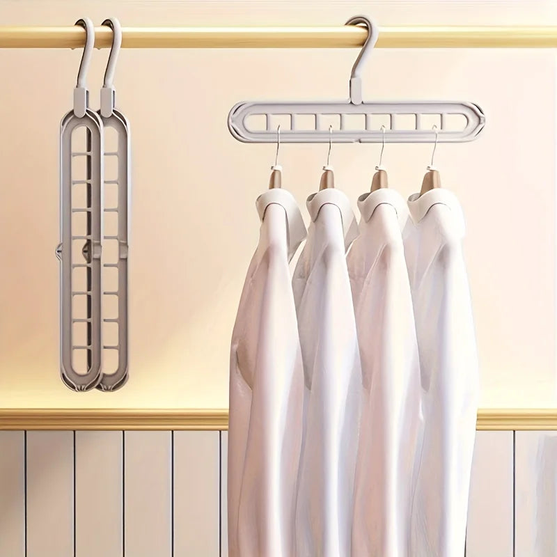 9-Hole Foldable Space Saving Clothes Hanger Set