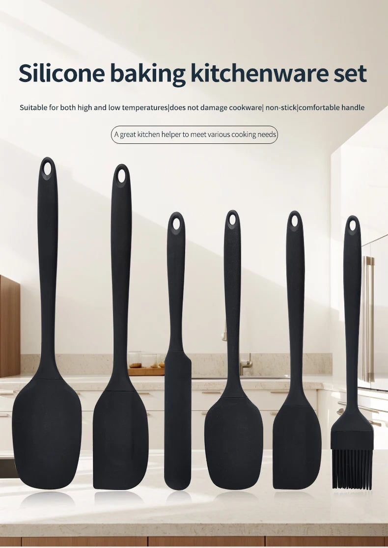 Silicone Spatula, Scraper & Basting Brush Baking Set