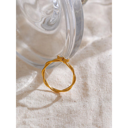 Yhpup Stainless Steel Zirconia Ring