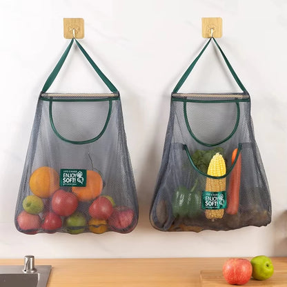 Reusable Hanging Mesh Storage Bag for Fruits & Vegetables