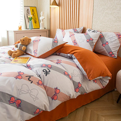 Flower Printed Washed Cotton Duvet Cover