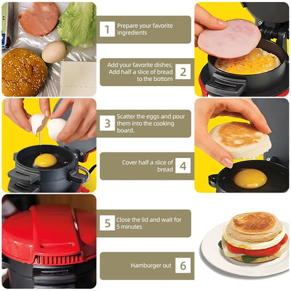 3-in-1 Sandwich, Burger & Egg Breakfast Machine