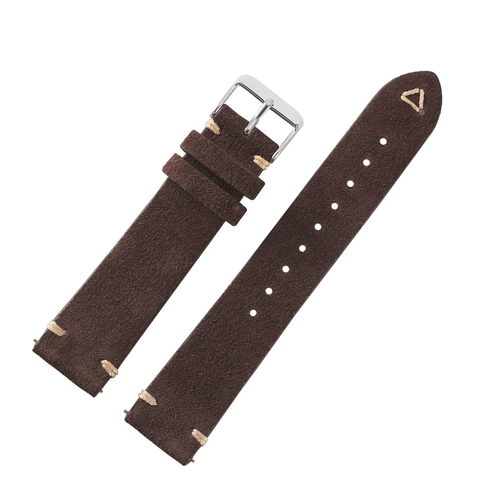 Suede Leather Watch Strap Replacement Band