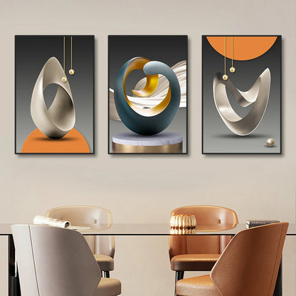 3Pcs Modern Geometric Wall Art Canvas Artwork Painting