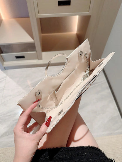 Classic Pleated Design Metal Evening Bag