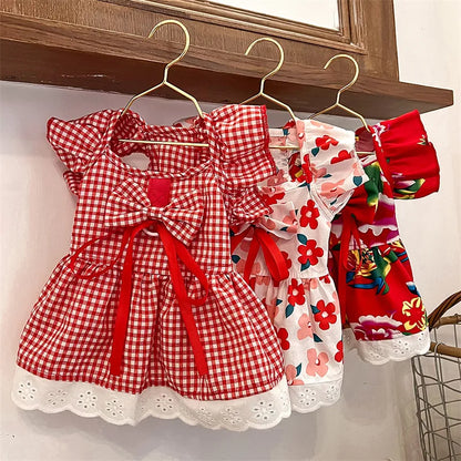Princess Plaid Pet Dress for Dogs & Cats