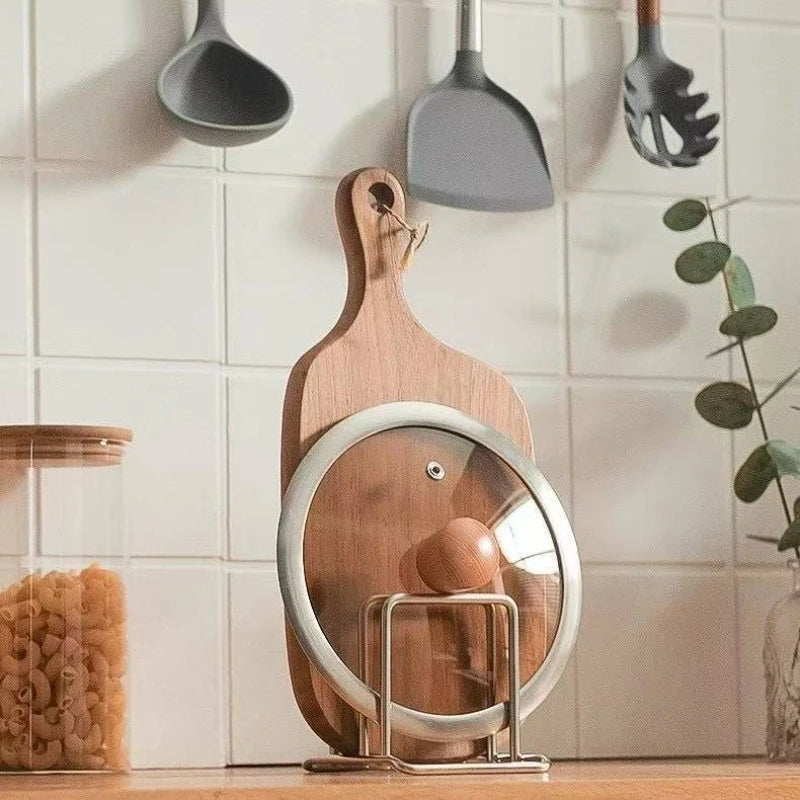 Stainless Steel Cutting Board & Pot Lid Rack