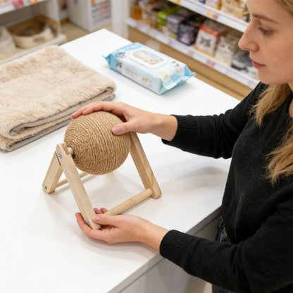 Interactive Sisal Cat Scratching Board with Spinning Ball