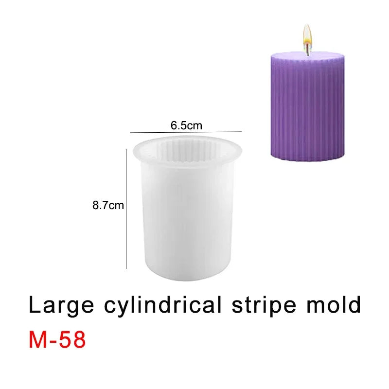 3D Silicone Cylinder Candle Mold