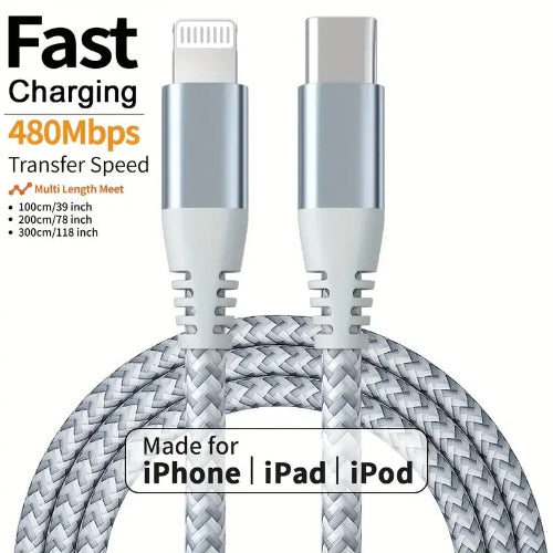 USB-C to Lightning Braided Fast Charging Cable