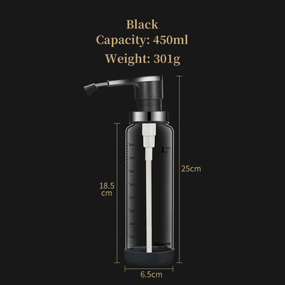 Glass Pump Sauce Dispenser Bottle