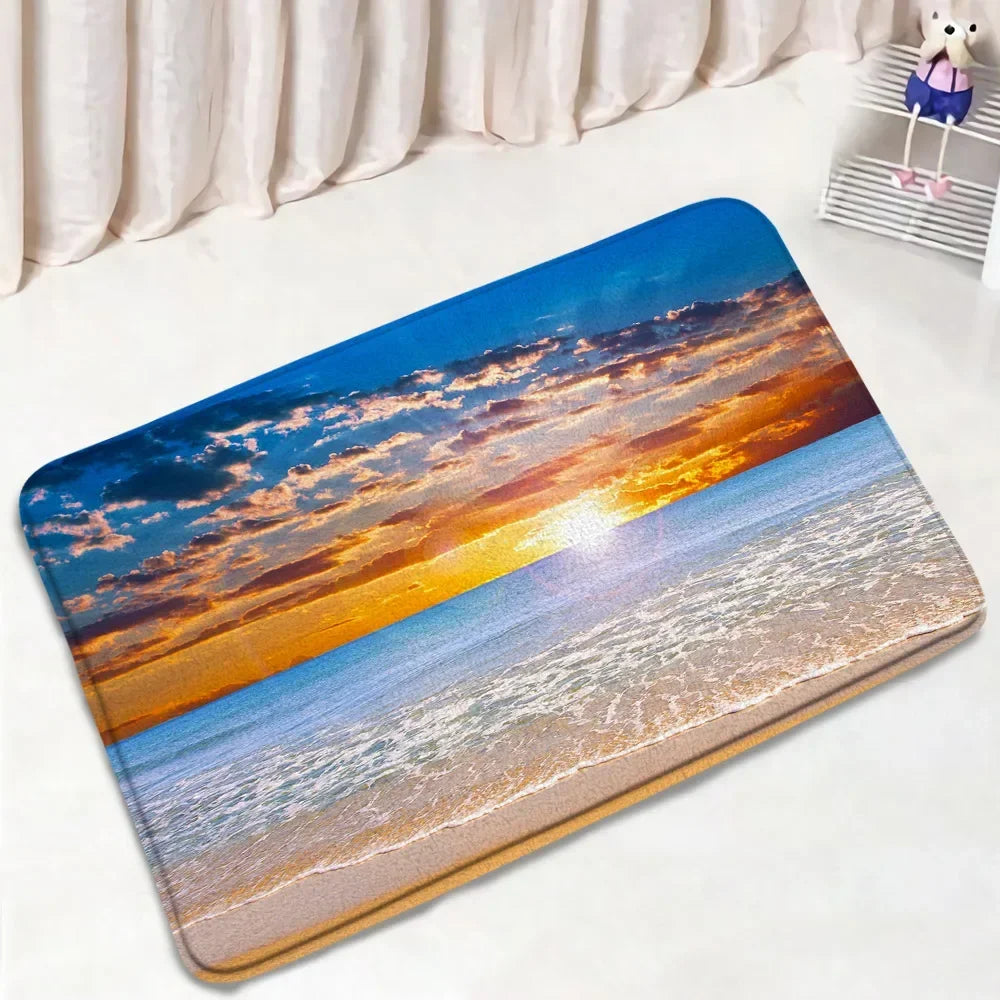 Ocean Seashell Bathroom Mat Set
