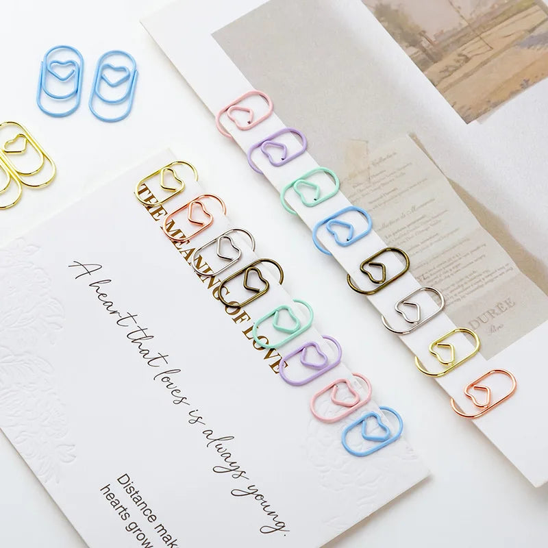 Macaron Heart Paper Clips Set