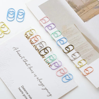 Macaron Heart Paper Clips Set