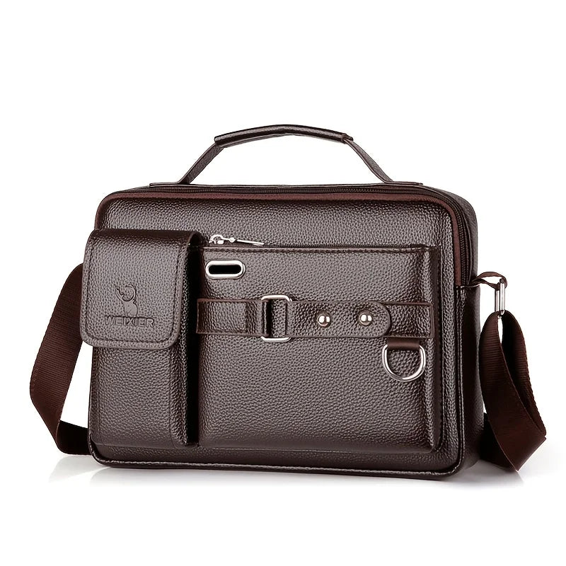 Business Casual PU Leather Messenger Bag