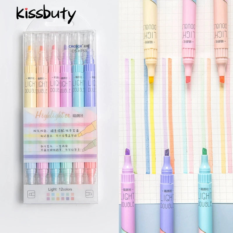 KissButy 6Pcs/Set Highlighter Pen Set